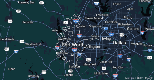 Map of Fort Worth